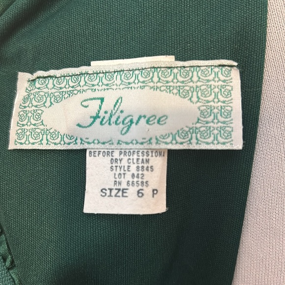 EC Vintage Filigree Heavily Rucked 80s Cocktail Dress Retro Mobwife Elegant Y2K - Picture 8 of 8